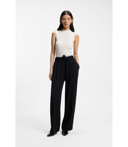 Boss Ribbed Top With Mock Neckline White Women's