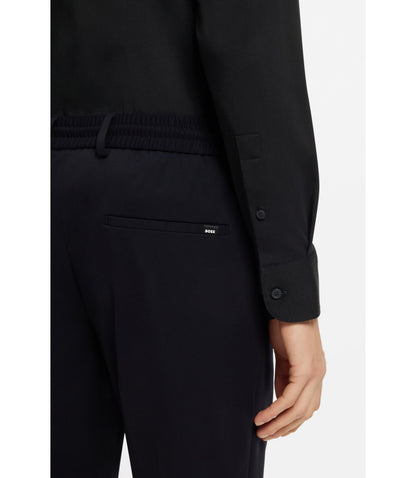 Boss Slim Fit Shirt In A Performance Stretch Cotton Blend Black