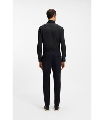 Boss Slim Fit Shirt In A Performance Stretch Cotton Blend Black