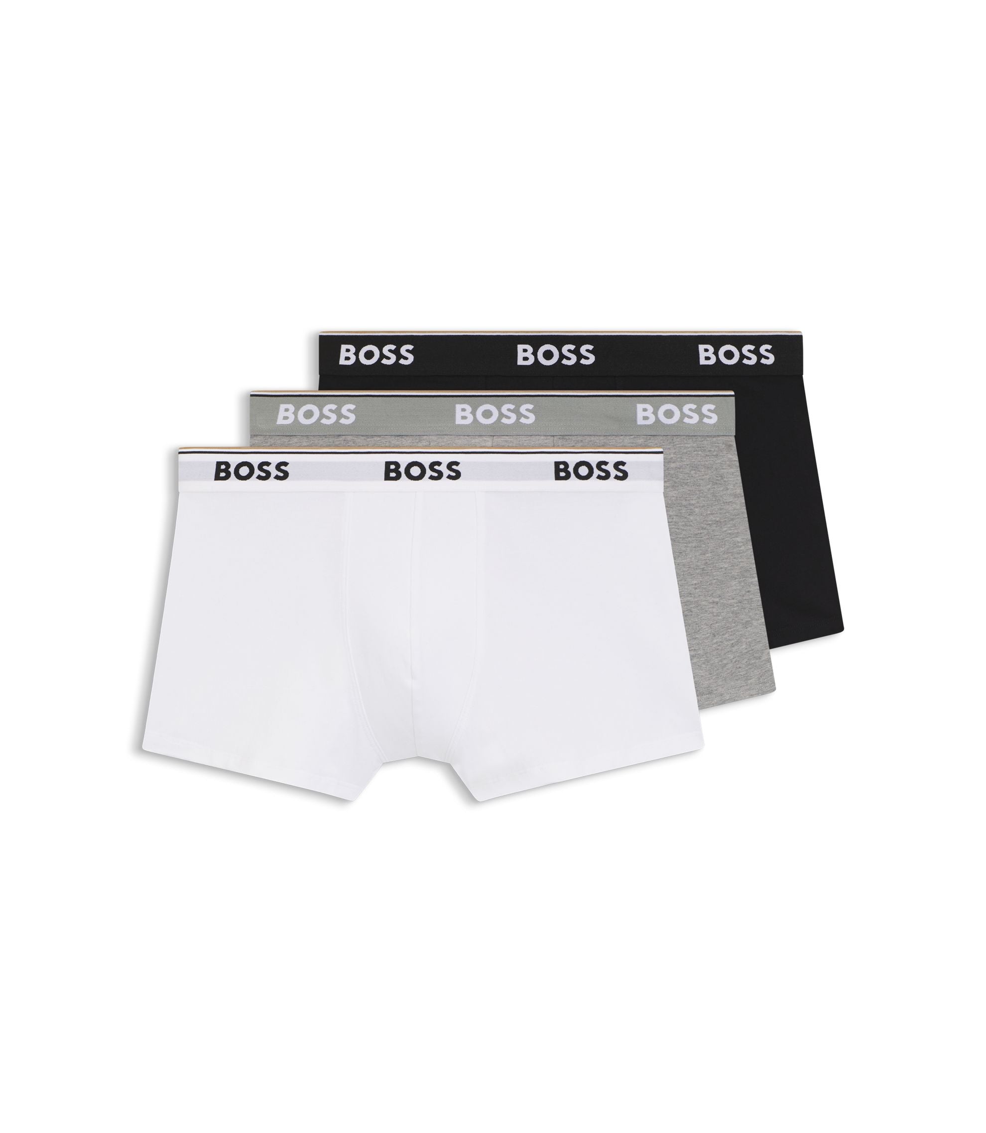 Boss Stretch Cotton Trunks With Repeating Logos Assorted-Pre-Pack