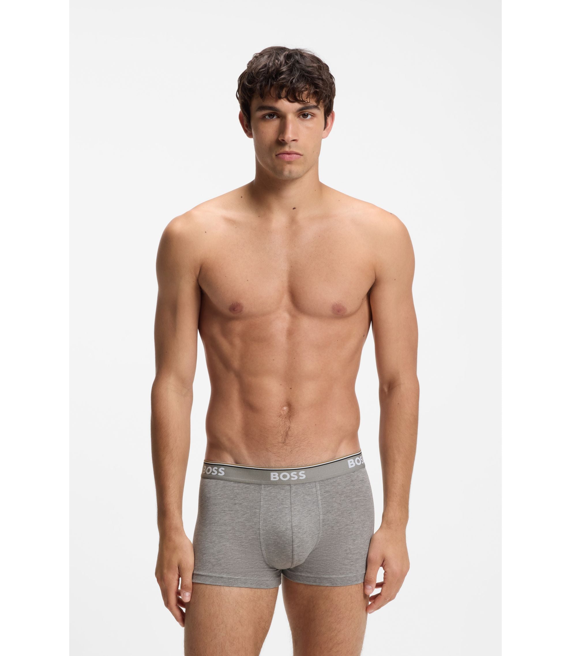 Boss Stretch Cotton Trunks With Repeating Logos Assorted-Pre-Pack