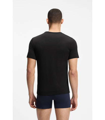 Boss Three Pack Of Logo Embroidered Cotton T Shirts Black