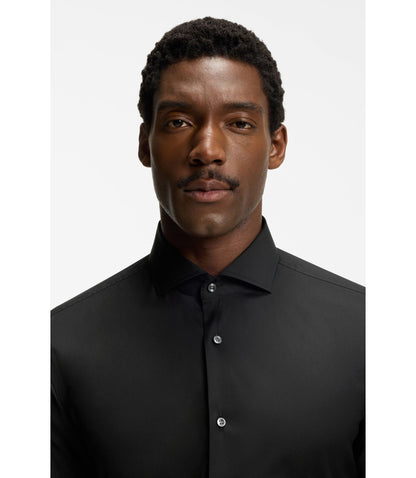 Boss Slim Fit Shirt In Easy Iron Cotton Blend Poplin Black