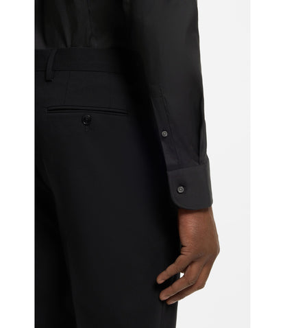 Boss Slim Fit Shirt In Easy Iron Cotton Blend Poplin Black