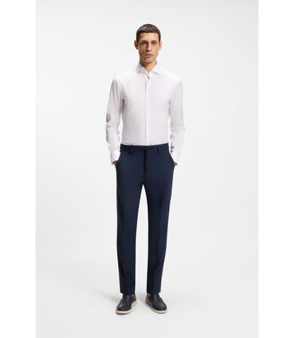 Boss Slim Fit Shirt In Easy Iron Cotton Blend Poplin White