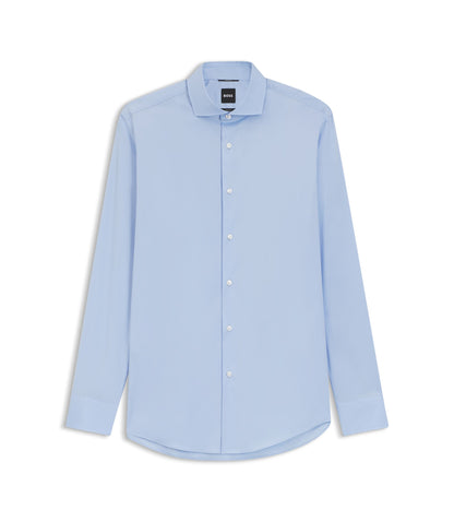 Boss Slim Fit Shirt In Easy Iron Cotton Blend Poplin Light Blue