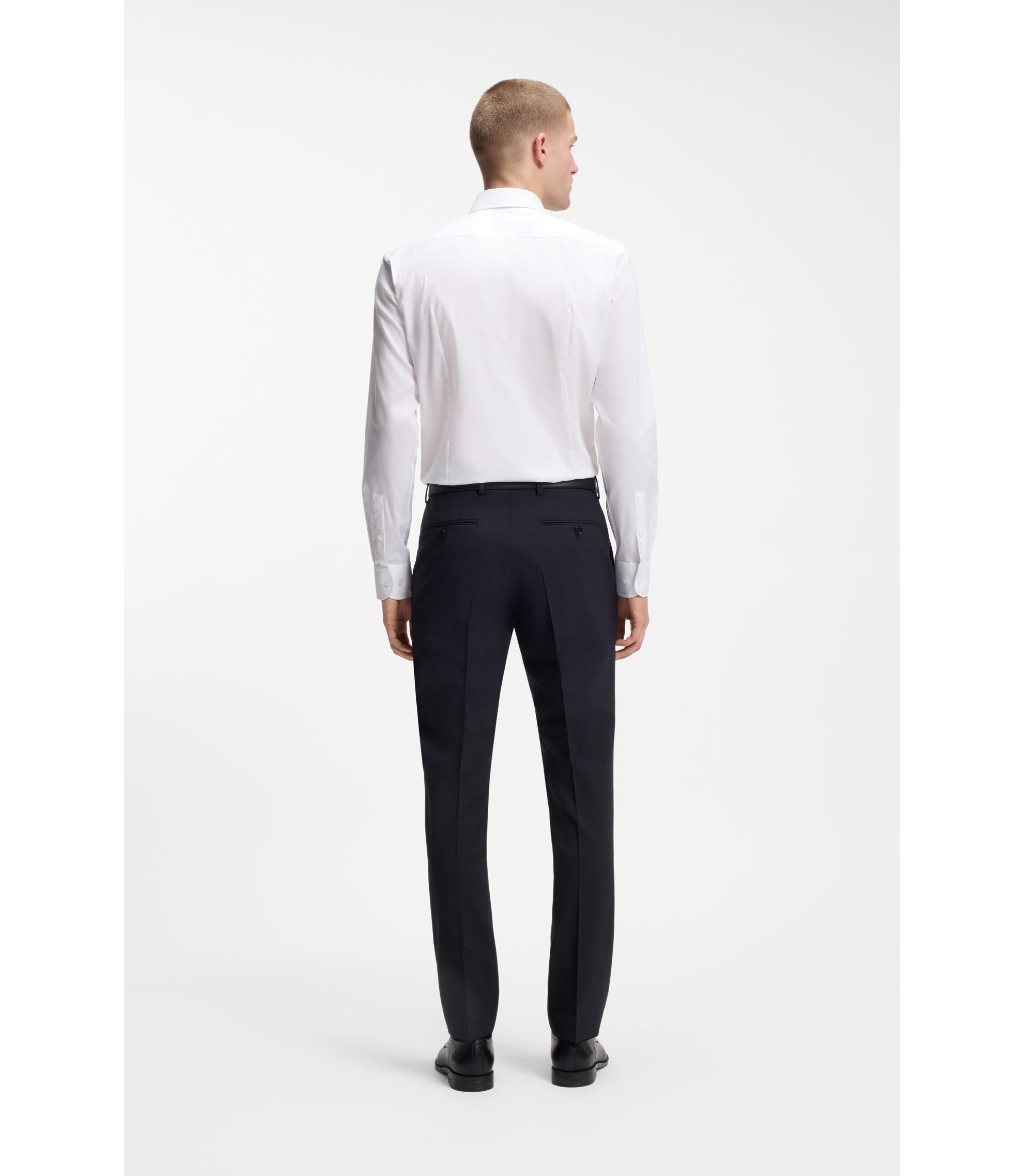 Boss Slim Fit Shirt In Easy Iron Cotton Poplin White