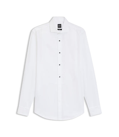 Boss Slim Fit Dress Shirt In Easy Iron Stretch Cotton Poplin White