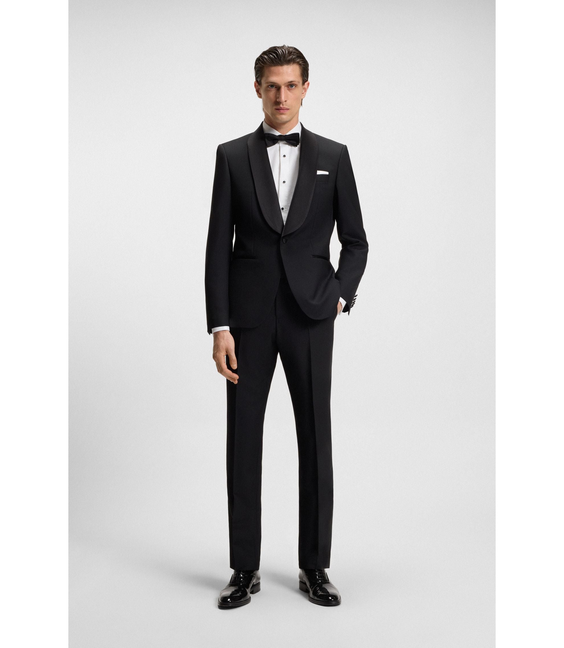 Boss Slim Fit Dress Shirt In Easy Iron Stretch Cotton Poplin White