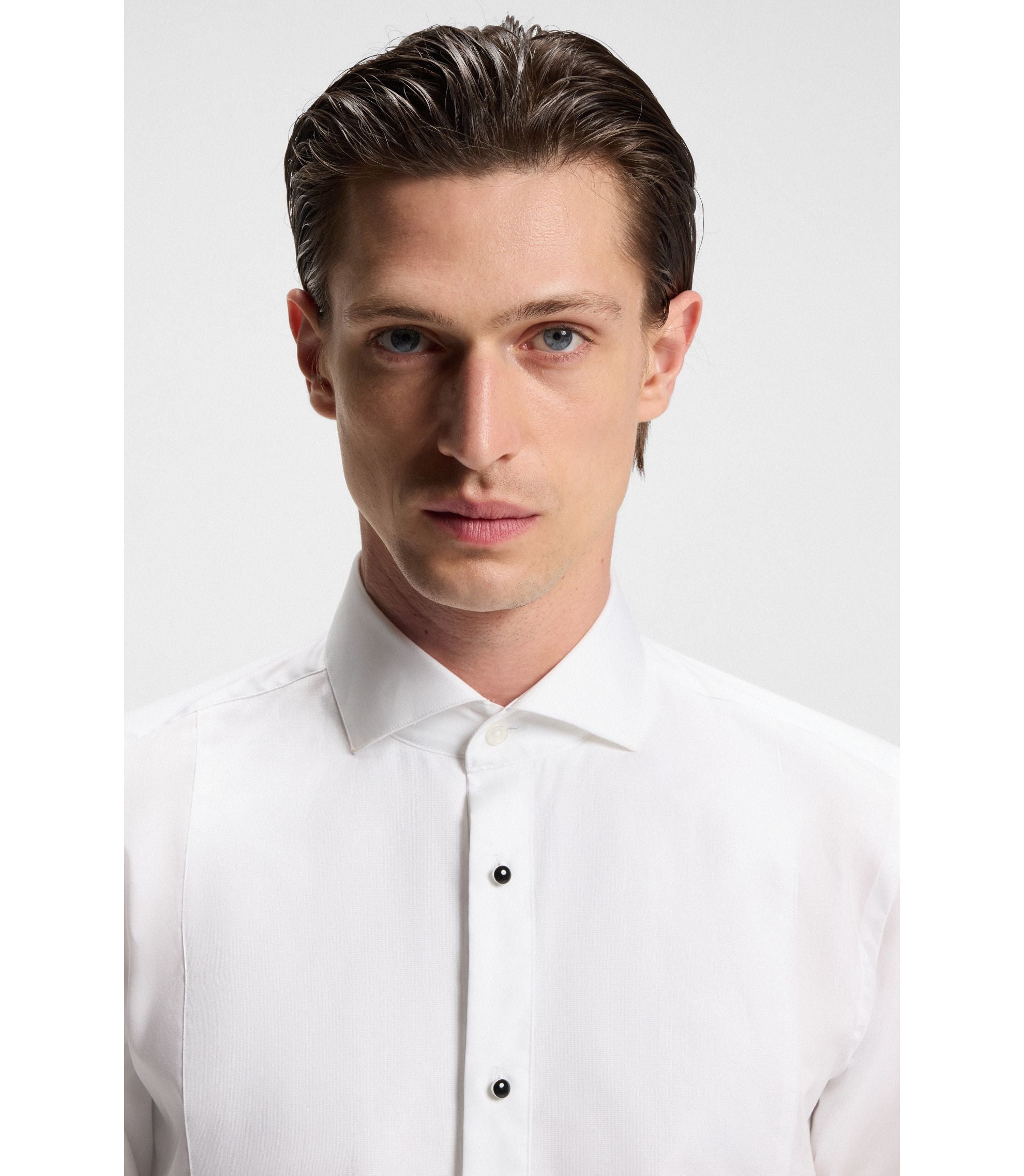 Boss Slim Fit Dress Shirt In Easy Iron Stretch Cotton Poplin White