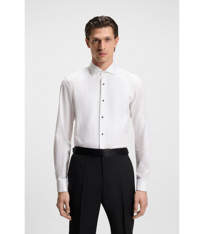 Boss Slim Fit Dress Shirt In Easy Iron Stretch Cotton Poplin White