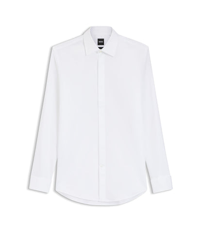 Boss Slim Fit Dress Shirt In Easy Iron Stretch Cotton White
