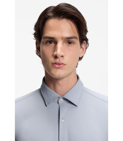 Hugo Slim Fit Shirt In Performance Stretch Jersey Purple