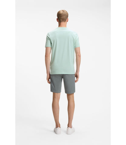 Boss Cotton Jersey T Shirt With Large Logo Print Turquoise