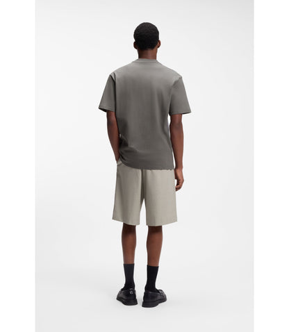 Hugo Relaxed Fit Cotton Jersey T Shirt With Logo Print Dark Grey