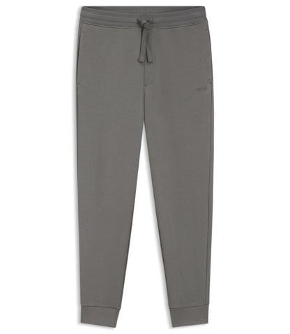 Hugo Cuffed Sweatpants In Cotton Terry With Logo Print Dark Grey