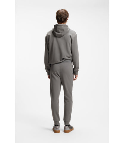 Hugo Cuffed Sweatpants In Cotton Terry With Logo Print Dark Grey
