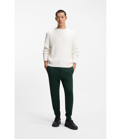 Hugo Cuffed Sweatpants In Cotton Terry With Logo Print Light Green