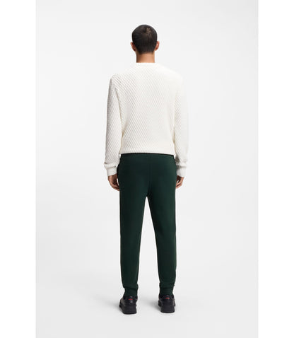 Hugo Cuffed Sweatpants In Cotton Terry With Logo Print Light Green
