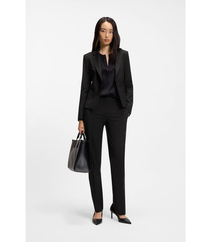 Boss Regular Fit Blazer In Italian Made Virgin Wool Black Women's