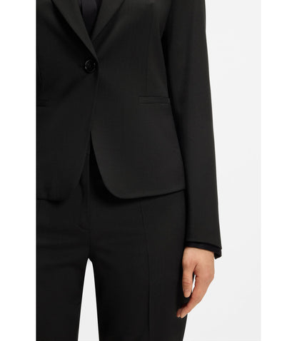 Boss Regular Fit Blazer In Italian Made Virgin Wool Black Women's