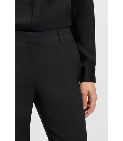 Boss Regular Fit Pants In Italian Made Virgin Wool Black Women's