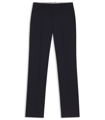 Boss Regular Fit Pants In Italian Made Virgin Wool Dark Blue Women's