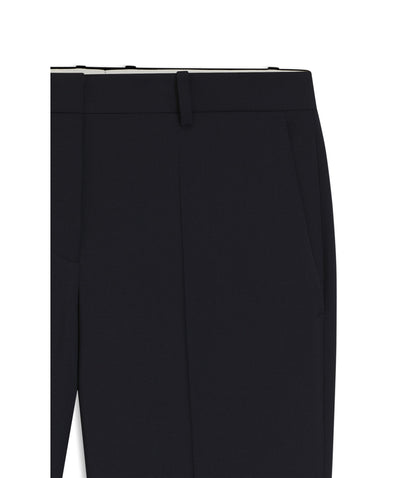 Boss Regular Fit Pants In Italian Made Virgin Wool Dark Blue Women's