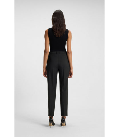 Boss Regular Fit Pants In Italian Made Virgin Wool Black Women's
