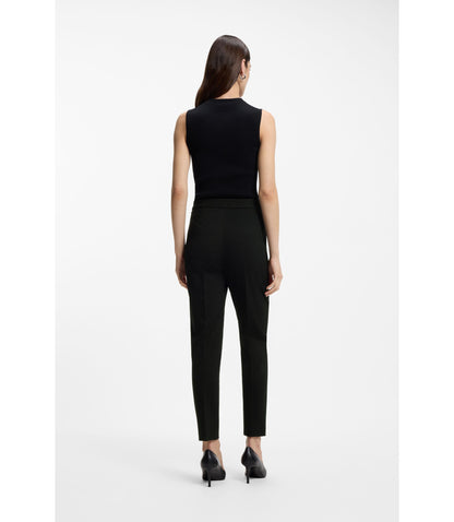 Boss Regular Fit Pants In Stretch Fabric With A Tapered Leg Black Women's