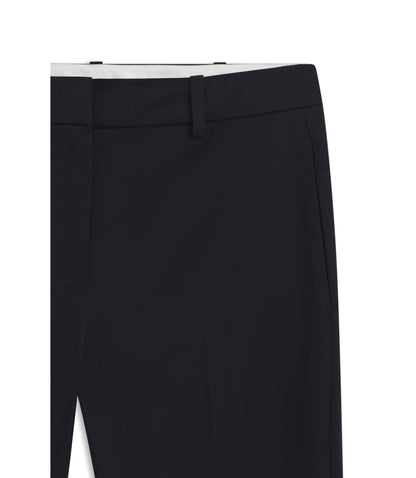 Boss Regular Fit Trousers In Stretch Cotton Twill Dark Blue Women's
