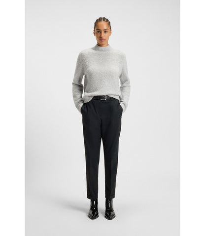 Boss Regular Fit Trousers In Stretch Cotton Twill Dark Blue Women's