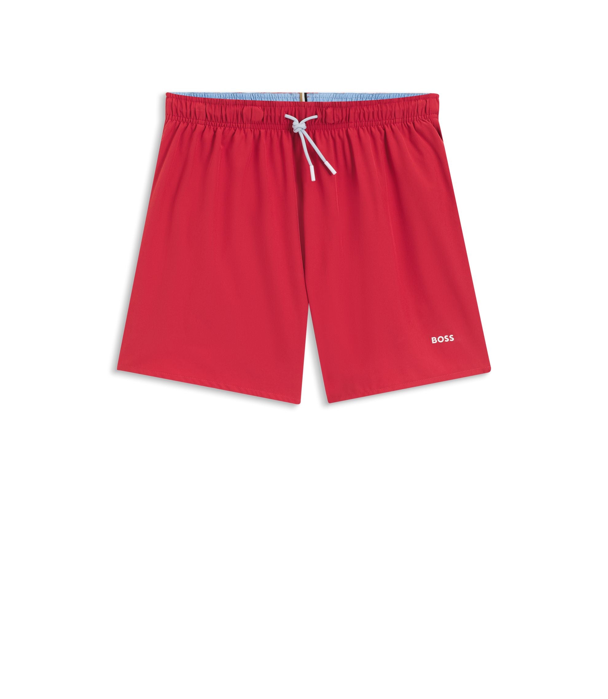 Boss Quick Dry Swim Shorts With Logo Detail Dark Red