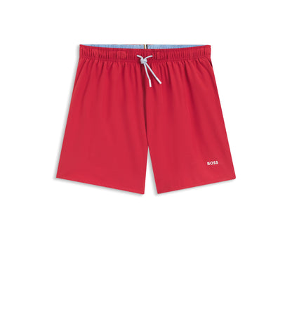Boss Quick Dry Swim Shorts With Logo Detail Dark Red