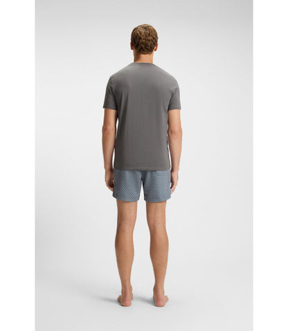 Boss Cotton Jersey T Shirt With Logo Print Dark Grey