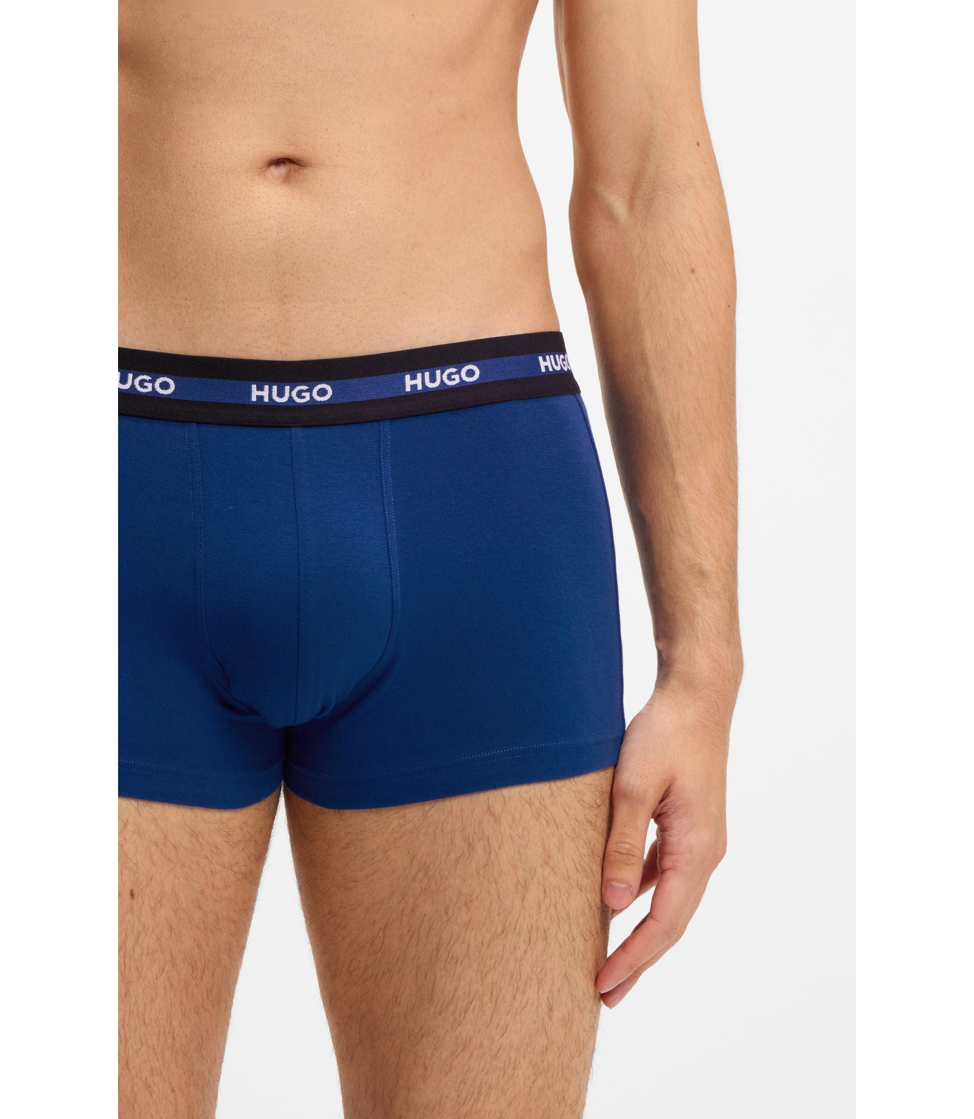 Hugo Three Pack Of Stretch Cotton Trunks Patterned