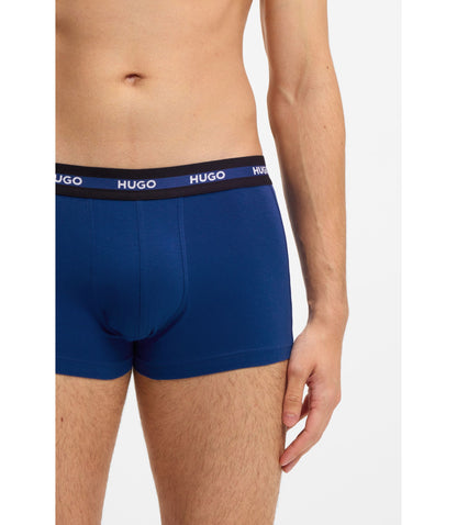 Hugo Three Pack Of Stretch Cotton Trunks Patterned