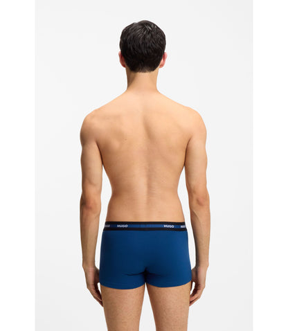 Hugo Three Pack Of Stretch Cotton Trunks Patterned