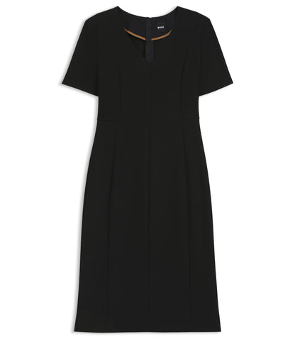Boss V Neck Dress In Stretch Fabric Black Women's
