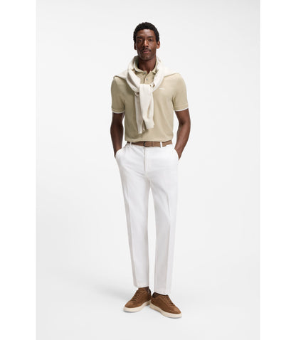 Boss Cotton Piqu Polo Shirt With Contrast Tipping Light Beige