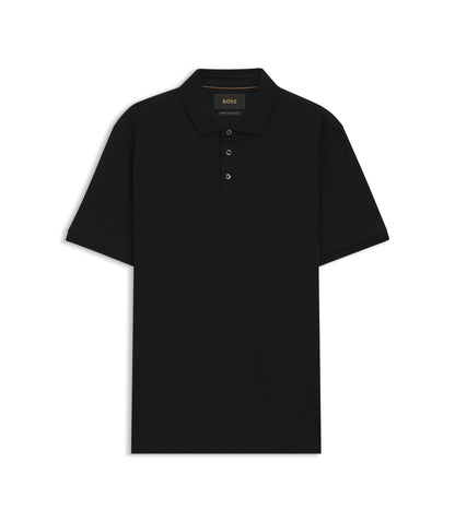 Boss Regular Fit Polo Shirt In Mercerized Italian Cotton Black