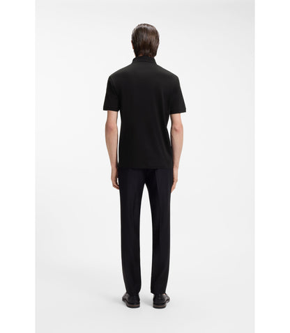 Boss Regular Fit Polo Shirt In Mercerized Italian Cotton Black