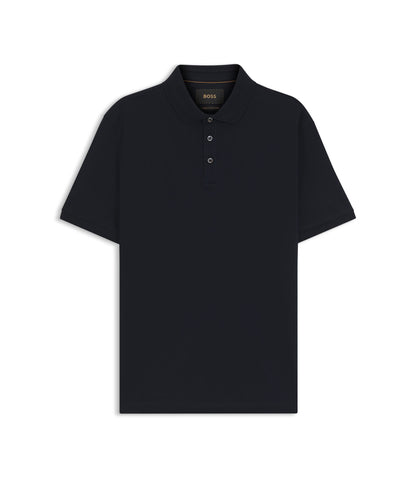 Boss Regular Fit Polo Shirt In Mercerized Italian Cotton Dark Blue