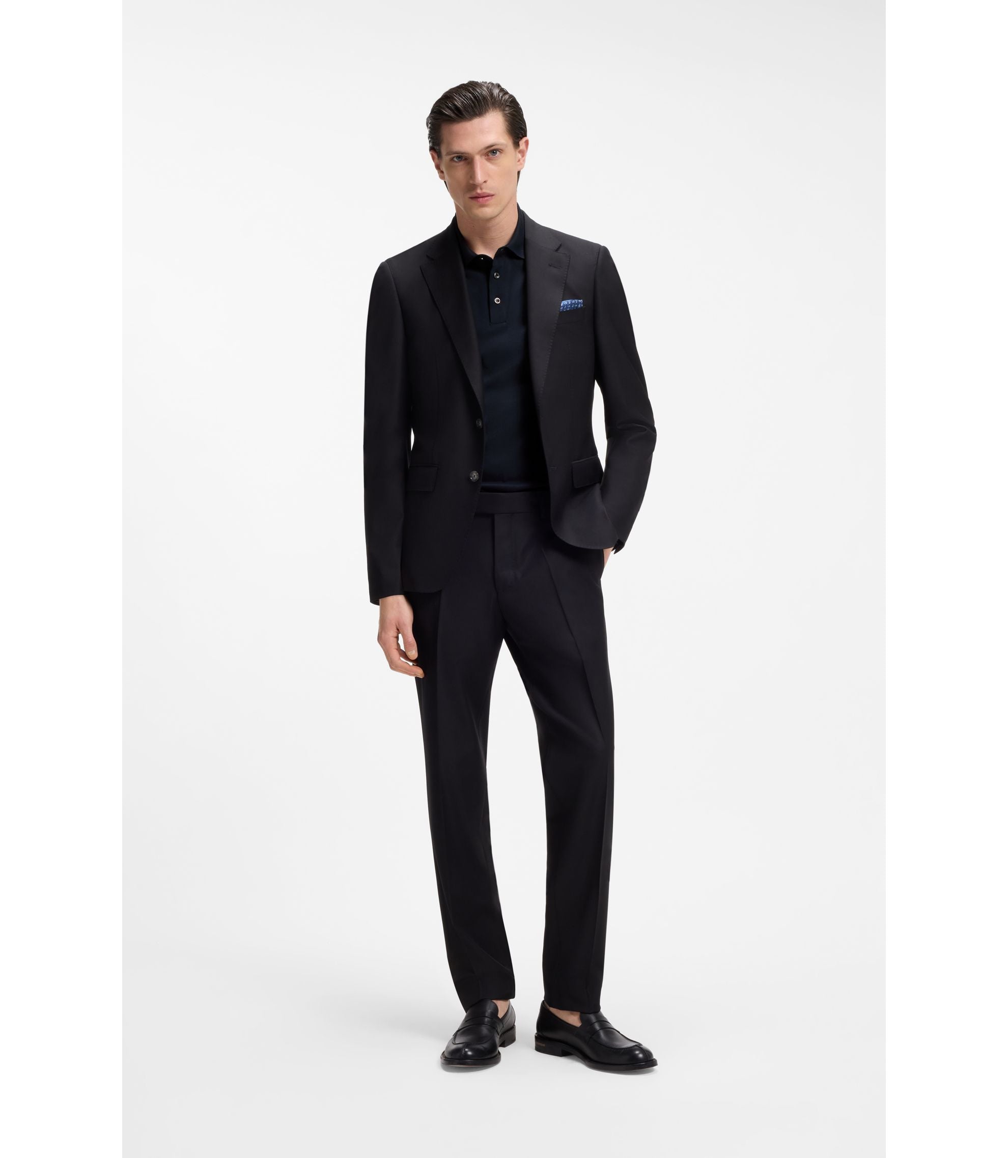 Boss Regular Fit Polo Shirt In Mercerized Italian Cotton Dark Blue