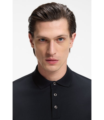 Boss Regular Fit Polo Shirt In Mercerized Italian Cotton Dark Blue