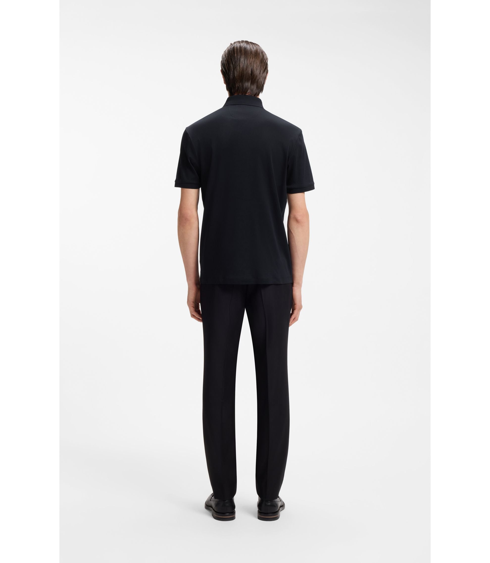 Boss Regular Fit Polo Shirt In Mercerized Italian Cotton Dark Blue