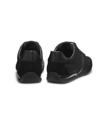 Boss Mixed Material Sneakers With Suede And Faux Leather Black Black