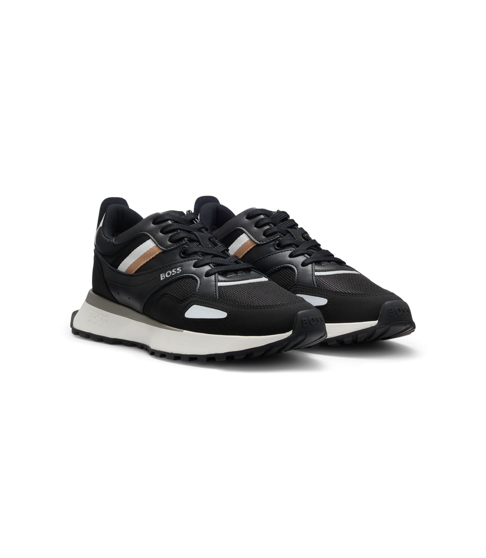 Boss Running Style Sneakers With Eva Rubber Outsole Black Black