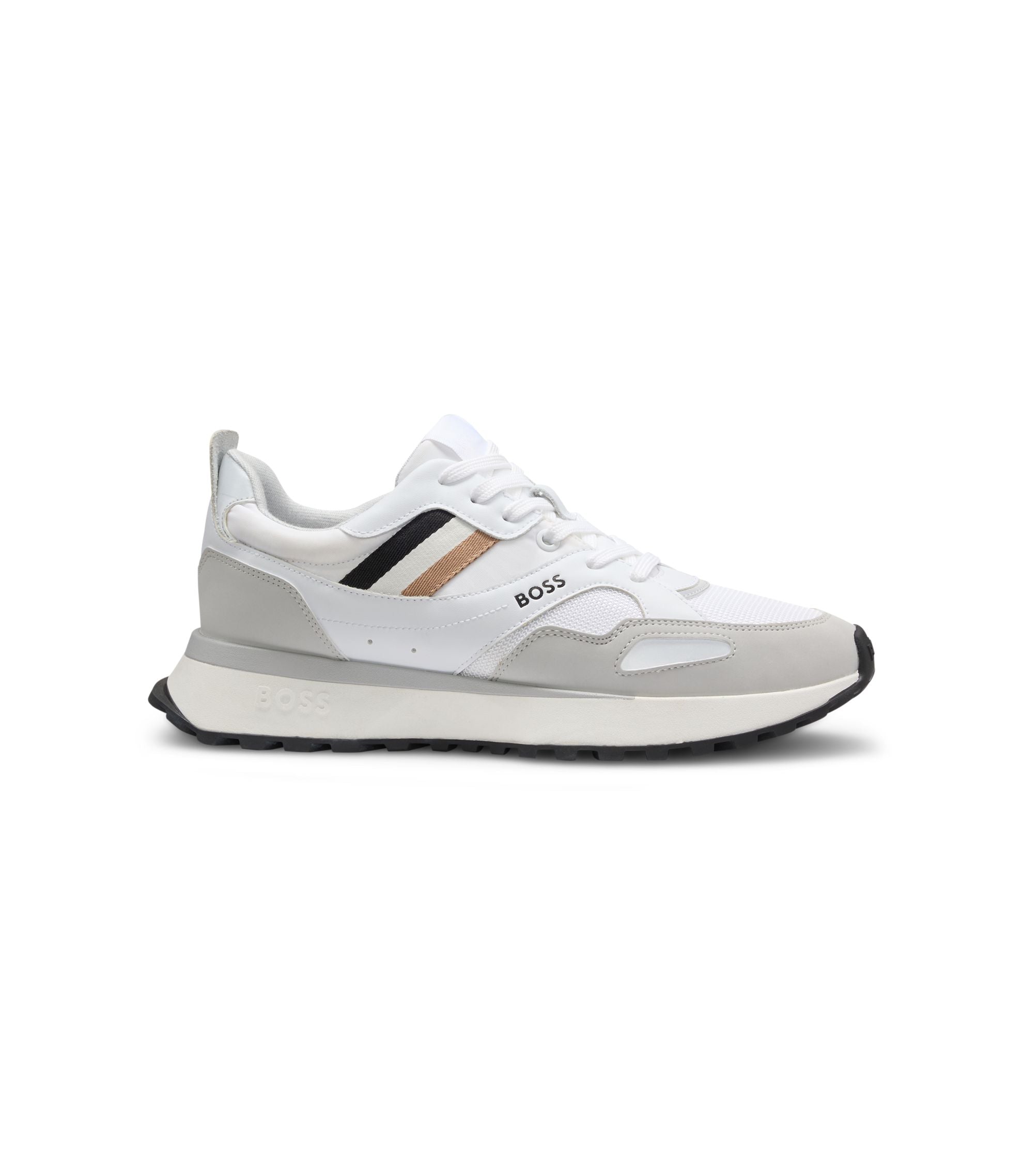 Boss Running Style Sneakers With Eva Rubber Outsole White White