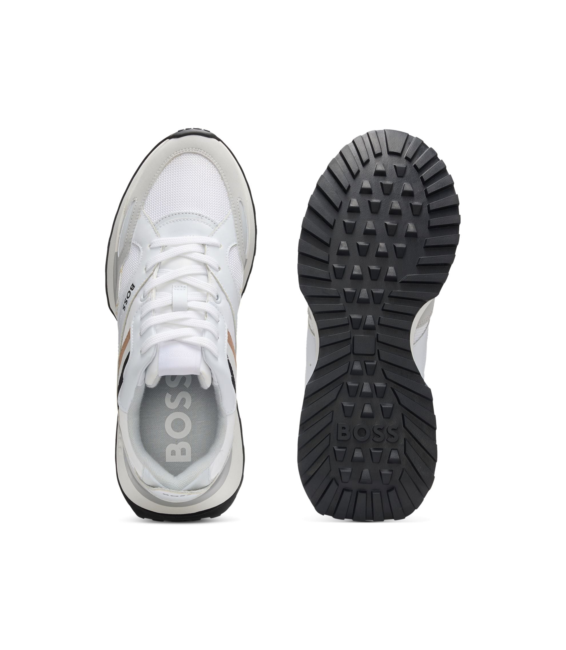 Boss Running Style Sneakers With Eva Rubber Outsole White White